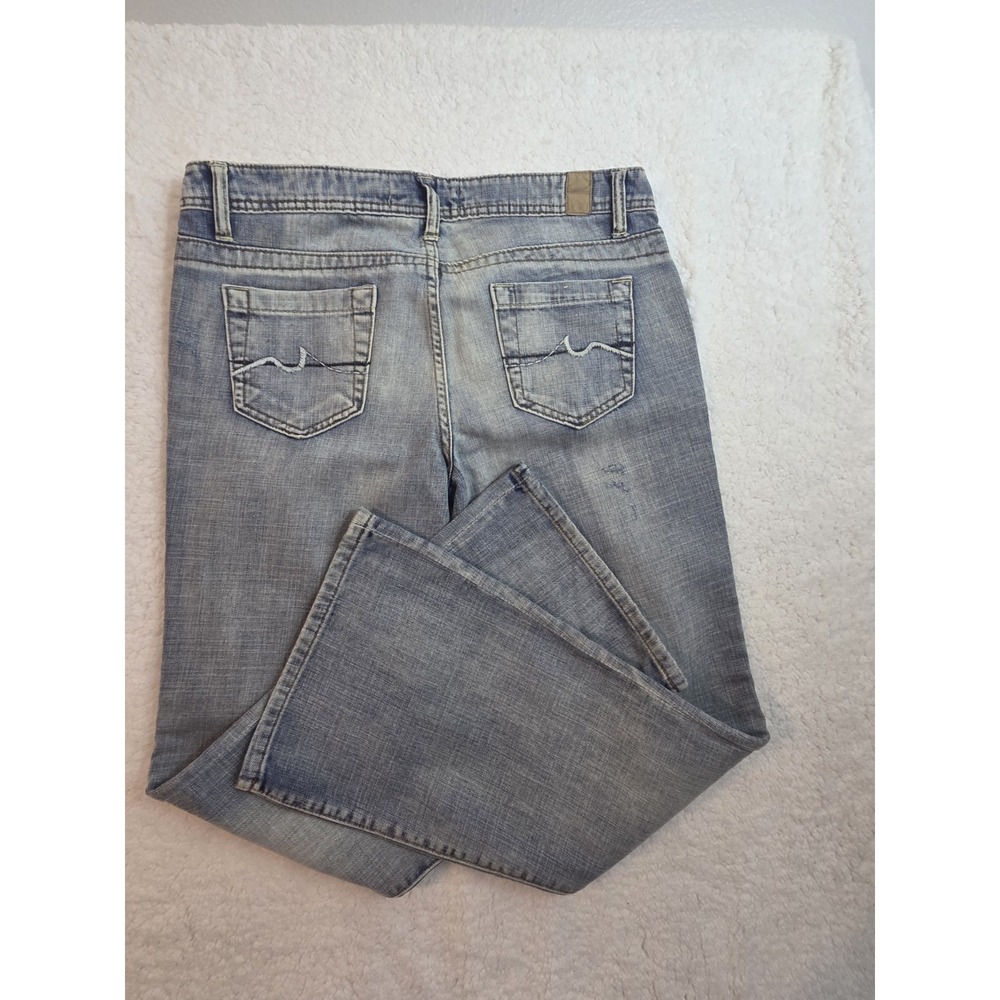 Maurices Women's Bootcut Flare Jeans Size 9/10 Short Light Wash Distressed